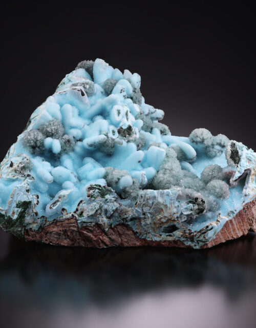 Quartz on Chrysocolla after Malachite after Gypsum