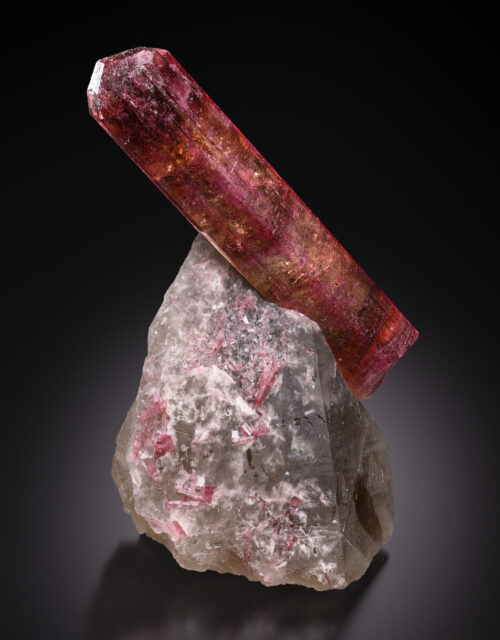 Rubellite Tourmaline (Elbaite), Smoky Quartz
