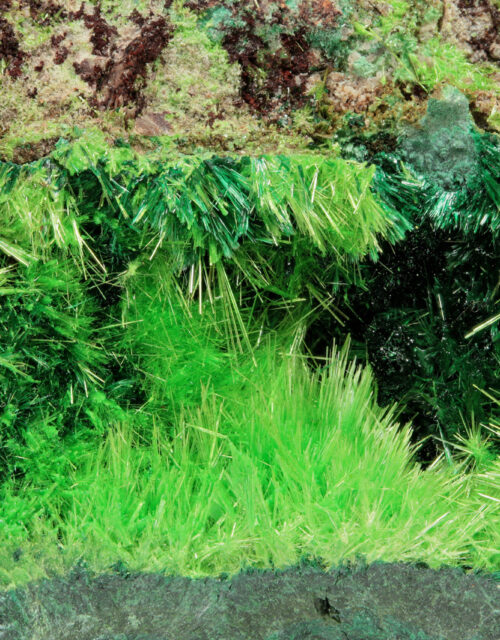 Cuprosklodowskite, Malachite, Digenite, Soddyite