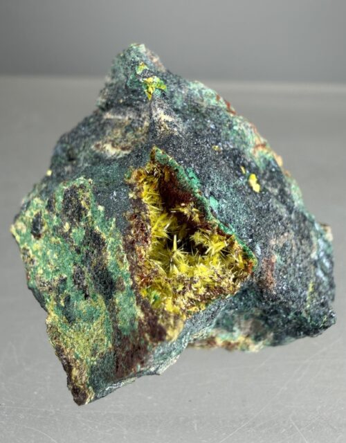 Uranophane, Sklodowskite, Malachite